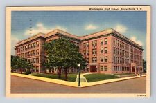 Sioux Falls SD-South Dakota, Washington High School, Vintage c1951 Postcard picture