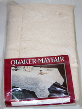 NIP NOS Quaker Mayfair Lace Tablecloth Set White 60”X 104” Oblong Kingston picture