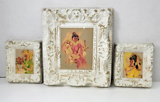 3 Vintage MCM Wondura ? Ornate White Frames Gold Accents Fashion Ladies Set picture