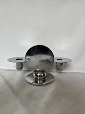 Rare 1930s Art Deco Chase Chrome Orb Candlestick Holder picture