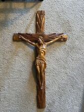 Vintage INRI Jesus Christ on the Cross Olive Wood 26