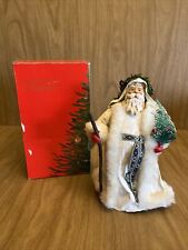 Vtg Possible Dreams Clothtiques Santa with Staff Christmas Tree White Robe W Box picture