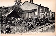 RPPC First Meal on French Soil- American Soldiers in France- WWI Photo Postcard picture