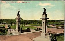 Pittsburg Pennsylvania Pa 1915 Entrance To Highland Park Vintage Postcard picture