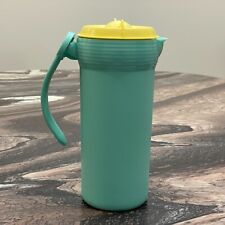 Unique Vintage Tupperware Narrow Green & Yellow Pitcher, Screw-on Lid picture