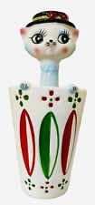 Vintage Norcrest Anthropomorphic Cat MCM Ceramic Pen Holder Vase Japan MCM picture