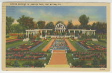 IN Postcard Lakeside Park Sunken Gardens - Fort Wayne 1958 Curt Teich linen G7 picture