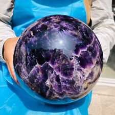 16.98LB Natural Dream Amethyst Quartz Crystal Sphere Ball Healing picture