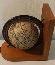 Vintage Old World Globe Wood Bookend  picture