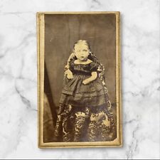 Antique CDV Mourning Photograph Carte de Visite Post Mortem Baby Girl 1860s picture