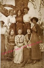 Vintage Old 1905 Great Photo of Edwardian Woman Women Fashion Dresses Hairstyles picture