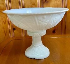 Vintage Milk Glass Punch Bowl Set Mckee Pedestal Concord Early American 1950's picture