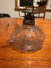 Antique Holmes, Booth & Haydens 1872 Clear Glass Finger Oil Lamp picture