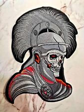 Large Spartan Warrior Skull Troy Applique Jacket Embroidered Iron Sew On Patch picture