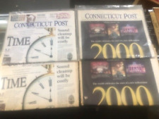 VINTAGE CONNECTICUT POST NEWSPAPER JANUARY 1,2000 lot of 2 &  Dec. 31, 1999 both picture