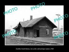OLD POSTCARD SIZE PHOTO OF ESTELLINE SOUTH DAKOTA THE RAILROAD STATION c1960 picture
