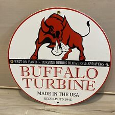 Buffalo Turbine Porcelain 12” Sign Farm Feed Seed Agricultural Tractor picture