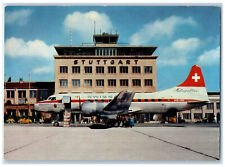 c1950's Fluqhafen Stuttgart Baden-Württemberg Germany Airplane Postcard picture