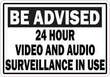 5x3.5 24 Hour Audio and Video Surveillance Sticker Vehicle Business Sign Decal picture