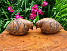 Vintage Hand Carved  Large Solid Oak Birds picture