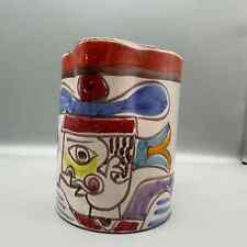 Vintage 1965 Desimone Italy Pottery jug vase with handle Painted  picture