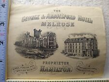 Postcard The George & Abbotsford Hotel Melrose Scotland Label picture