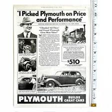 1936 Plymouth Cars Cost $510   Print Ad  Farm Journal Interview from Taft Texas picture