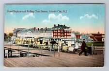 Atlantic City NJ-New Jersey, Hotel Brighton, Rolling Chair, Vintage Postcard picture