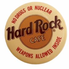 Vintage Hard Rock Cafe No Drugs or Nuclear Weapons Allowed Advertising Pin Badge picture