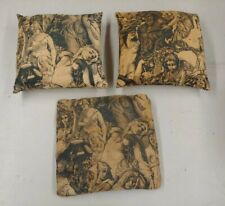 3x Antique Vintage Pillows Graphic Nude Woman Orgy Roman Greek Renaissance Art picture