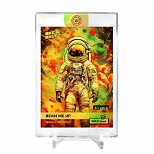 BEAM ME UP Space Exploration Abstract Astronaut Art Card #BUSE Encased Gold 1/1 picture