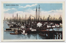 Seattle's Fishing Fleet Puget Sound News Boats in Harbor Postcard picture