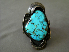 Native American Navajo Webbed Turquoise Sterlng Silver Leaves Bracelet Signed BG picture