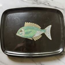 Vtg Couroc by Monterey Serving Tray 12 x 9 Inlaid Fish Mid Century MCM picture