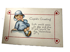 Vintage Gibson Lines Valentines Day Post Card Little Girl picture