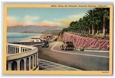 Roosevelt California CA Postcard Palisades Highway Santa Monica c1940's Vintage picture