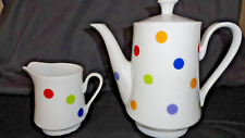 The Cellar for R H Macy Multi Color Polka Dot Teapot and Creamer picture