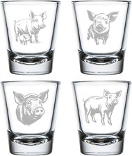 MIP Set of 4 Shot Glasses 1.75Oz Shot Glass Gift Pig Collection picture