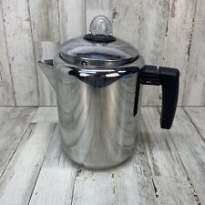 COPCO Vintage Stove Top 8 Cup Stainless Steel Camping Coffee Pot Percolator picture