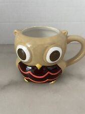 Mesa Home Products Cute Owl Coffee Mug 3D Hand Painted Brown Tan Orange picture
