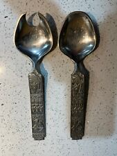 Vintage Konge-Tinn Royal Pewter Serving Fork and Spoon, Made in Norway picture