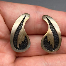 Vintage Hopi Lawrence Saufkie Raincloud Sterling Silver Screw Back Earring picture