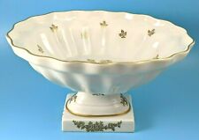 Limoges Royal Porcelain Pedestal Console Bowl Gold Floral Trim France picture