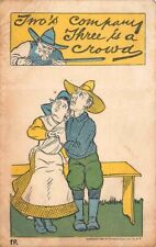 Postcard Comic Two's Company Three Is A Crowd Couple Infidelity Cupid Romance picture