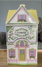 LENOX 1991 THE VILLAGE COOKIE JAR CANISTER YELLOW FINE PORCELAIN BEAUTIFUL picture