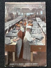 Oregon OR Salmon Cannery 1910 Antique Photo Postcard picture