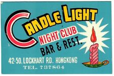 Vintage 1960s Hong Kong Candle Light Night Club Business Card Ad Free Drink Map picture