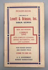 Dublin Georgia Lovett & Brinson Farmers Pickers Cotton Record Book picture