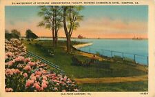 1943 Postcard Veterans Administration Chamberlin Hotel Hampton Virginia Linen picture