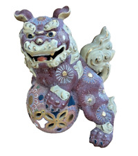 Japanese Vintage Kutani ware Kutaniyaki ceramic Guardian lion dogs Komainu picture